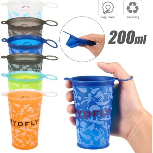 200ml Foldable Soft Cup BPA-Free Water Bag Non-Toxic TPU Ultralight Bottle For Outdoor Sports Marathon Cycling Trailing Running