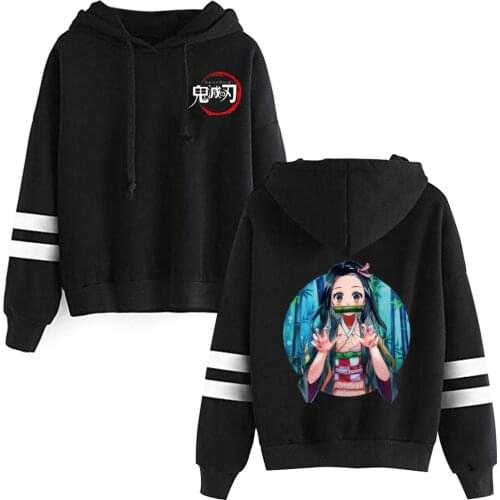 Demon Slayer Hoodies Anime Cosplay Kamado Nezuko Beautiful Girl Print Sweatshirt Pullover Loose Oversize Unisex Sweater 2021 Top