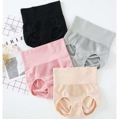 Women Panties High Waist Seamless Briefs Abdomen Tummy Control Shaper Hip Honeycomb Warm Lingerie Slimming Panties Womens Panty
