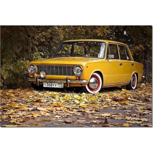 VAZ 2101 Vintage Car Poster and Print Canvas Painting Wall Art Modern Home Decorations