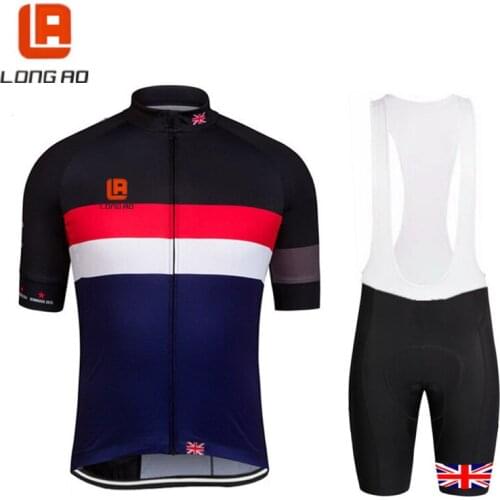 Summer LONG AO United Kingdom Road Bike Cycling Pro Team Great Britain Cycling Jersey Clothing Short Sleeve Bicycle Clothes