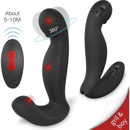 Remote Control Male Prostate Massage Vibrator Silicone Stimulator Prostate Waterproof Dildo Ring Ejaculation Delay Toy For Men