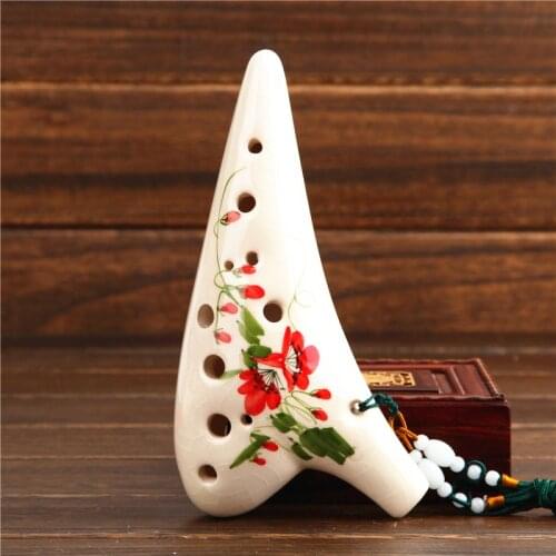 12 Holes Alto C Key Ocarina Flute AC Ocarina Handmade Zelda Ocarina Crack Colored Drawing 12 Hole Ocarina Folk Music Instrument
