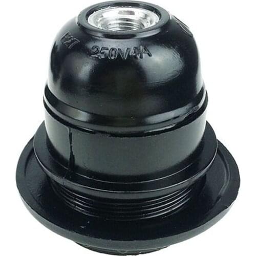 Black 4A CE Aluminum Bakelite Half Tooth E27 Screw Lampholder Energy Save Chandelier Led Bulb Socket Vintage Light Base