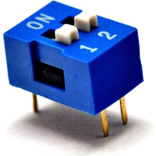 20pcs Blue Slide Type Switch 2.54mm 2-Bit 2 Position Way DIP Blue Pitch