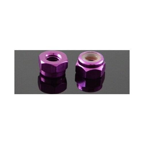 4pcs M5 aluminum alloy stop loose anti-loose nuts with nylon washer locking self-locking colored nut purple color