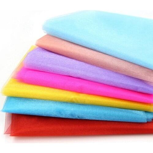 5pcs Multicolor Organza Wedding Table chair Decor supplie 5mX48cm diy Tulle rolls Gauze Element for wedding Yarn Roll Crystal 5z