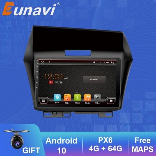 Eunavi 2 din car radio stereo multimedia GPS for Honda Jeda Stream 2013-2017 2din headunit TDA7851 Subwoofer USB Android 10