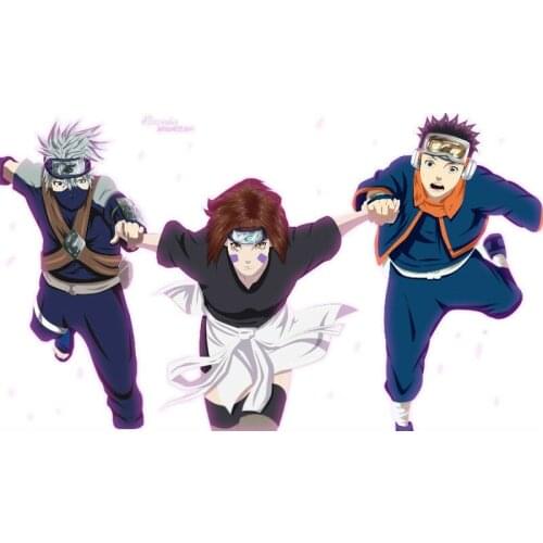 D0420 Kakashi Hatake Obito Uchiha Rin Nohara Silk Fabric Poster Art Decor Indoor Painting Gift