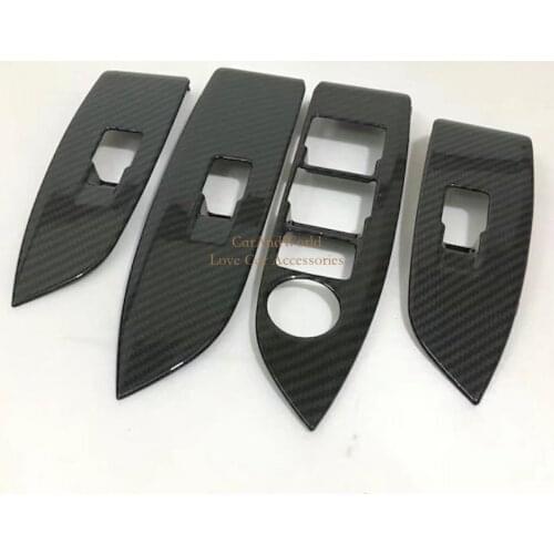 For 2017 Mazda CX-3 CX3 2018 Inner Door Armrest Window Lift Switch Button Cover Trim Chrome Stickers Car-Styling Accessories