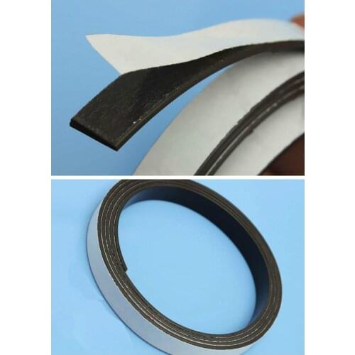 Double Side Self AdhesiveRubber soft magnetic strip Ideal for office, home,10mm*2mm*1m