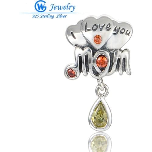 GW Fashion Jewellry 2016 European Style 925-sterling-silver Crystal Charm For Women Mother Gift S363H20