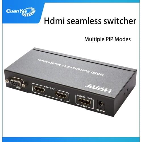HDMI seamless switcher 2 in and 1 out picture splitter hd audio and video splitter TV projection splitter