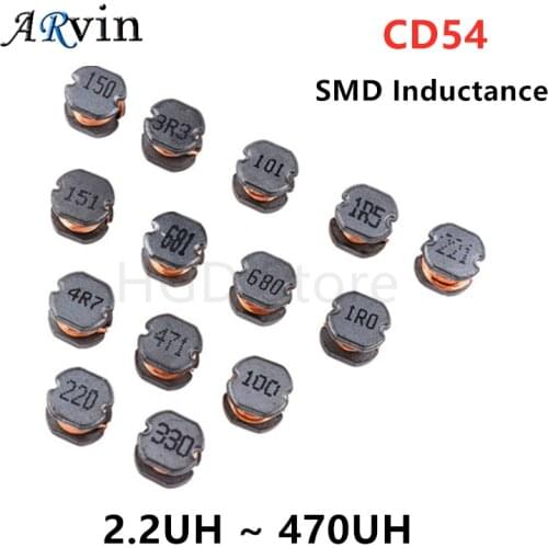 20Pcs Inductor CD54 Power Inductance SMD 2.2UH 3.3UH 4.7UH 6.8UH 10UH 15UH 22UH 33UH 47UH 68UH 100UH 150UH 220UH20UH 330UH 470UH