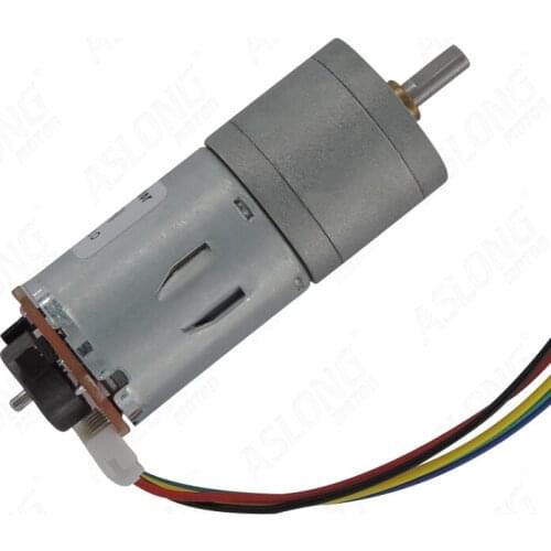 JGA25-371 Geared Motor Micro DC Hall Motor Encoder Speed Disc Motor 6V 12V 24V 8.6RPM-977RPM