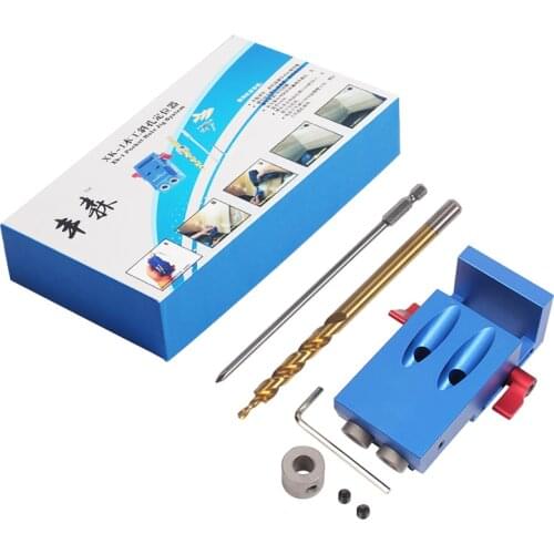 Mini Kreg Style Pocket Hole Jig Kit System + 9.5mm Step Drill Bit For Wood Working Wood Work Tool Set Slant-hole device