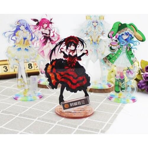 Kawaii DATE A LIVE Figure Acrylic Stands Toy Cute Anime Origami Tobiichi Kotori Itsuka Nightmare Hermit Room Decor Gift for Girl