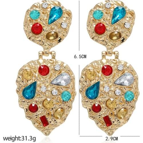 LZHLQ Avant-garde Girls Geometry Earrings For Women Hollow Embossed Avatar Earrings Fashion Jewelry Punk Vintage Dangle