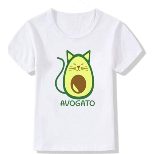 2020 New Fashion Cute Avocado Vegan Child Boy Tshirt Kawaii Cartoon Kids Tshirt Summer Fresh Harajuku Plus Size Girl Top Ulzzang