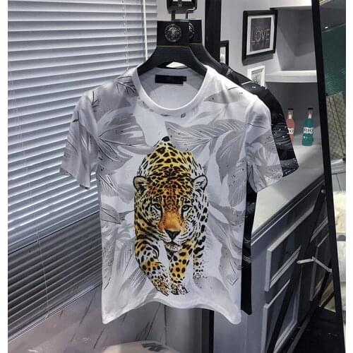 Mens hot diamond T-shirt European style mens fashion top tees 2020 new