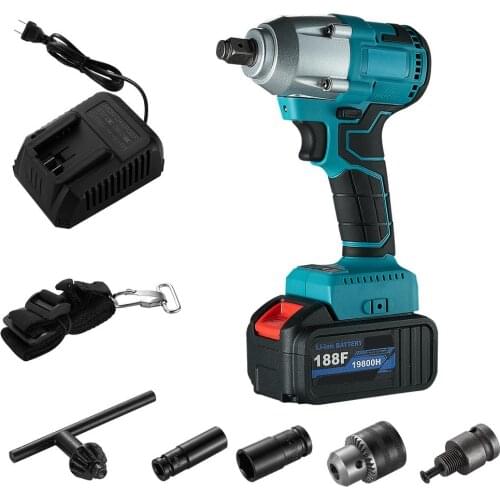 Impact Wrench Set Powerful Rechargeable Lithium Battery Detachable Electric Repair Screw Tool Kit Brushless Cordless Hand Motor