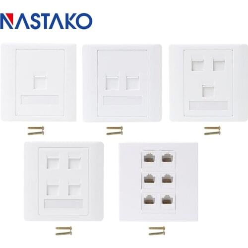 NASTAKO 86 Type Computer Socket Panel CAT5E Network Module RJ45 Cable Interface Outlet Wall Switch