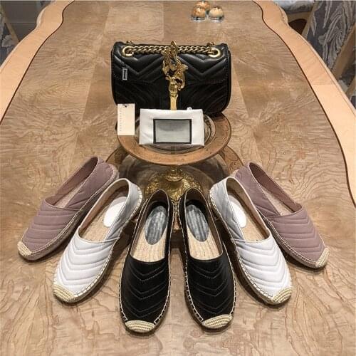 New Genuine Leather Espadrilles Shoes Top Quality Breathable Slip-on Loafers Flat Shoe Women Casual Fisherman Shoes 35-42