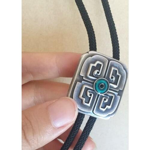 New Original Lucky Cross Knot Bolo Tie Necklace Neck Tie With Sky Systems Jewelry Fiber Braided Rope