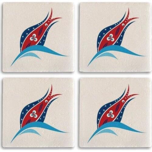 Ottoman Tulip Motif Stone Coaster 4lü Set decorative objects Декоративные элементы Objetos decorativos