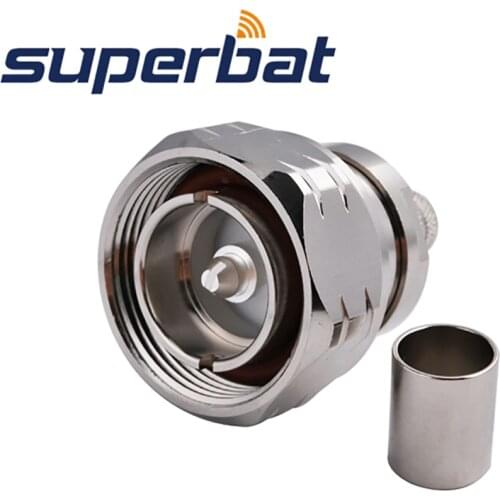 Superbat 7/16 Din 50 Ohm Crimp Plug with O-ring RF Straight Connector Cable Mount for Coaxial Cable LMR400 RG8