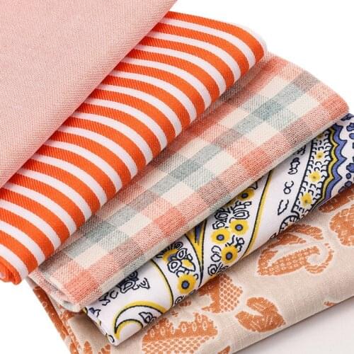 Pure Cotton Printed Fabric Pink Mori Series Handmade Patchwork DIY Fabric Dolls Bundle Sewing Cloth 25*25 Cm 5 Pieces/Pack P32