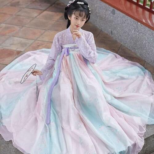 Traditional Chinese Costume for Women Hanfu Dress Vintage Ancient 3 6 Meter Pendulum Blouse Folk Tang Suit Party Cosplay Women