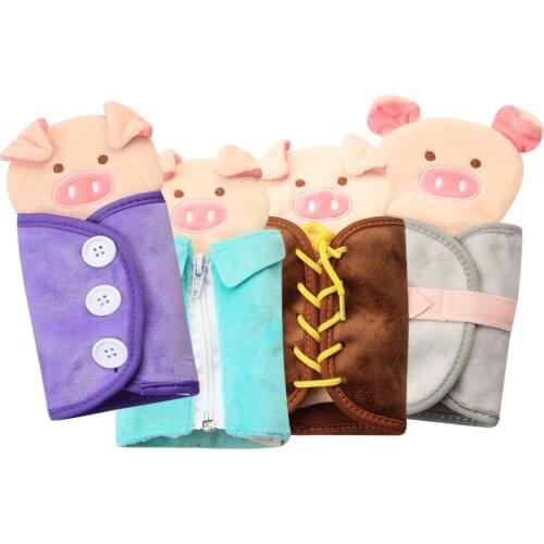 Learn to Dress Pig Doll Toys for Toddlers Early Education Basic Life Skills Teaching, Learn to Lace, Snap, Button, Zip, Tie