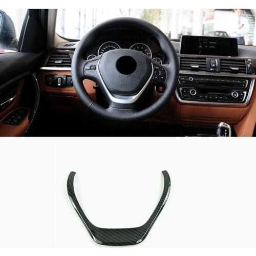 Carbon Fiber Style Steering Wheel Buttons Frame Decoration Cover Trim For BMW 1 3 series F30 F20 118i 316i 328i Car Styling