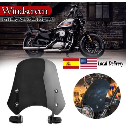 Motorcycle Windscreen Windshield Wind Deflector 50mm for Harley Dyna Softail Slim FXST FXDC Super Glide FXSB Breakout 2013-2019