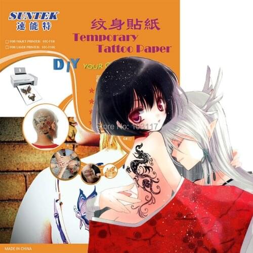 Temporary Waterproof Tattoo Sticker For Inkjet/Laser Printer Water Transfer Nail Tattoo Paper