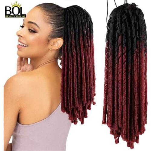 Beauty On Line 16inch Dread Locks Synthetic Braiding Curly Hair Clip in Ponytail Extension 2020 New Arrival for Fashion Women