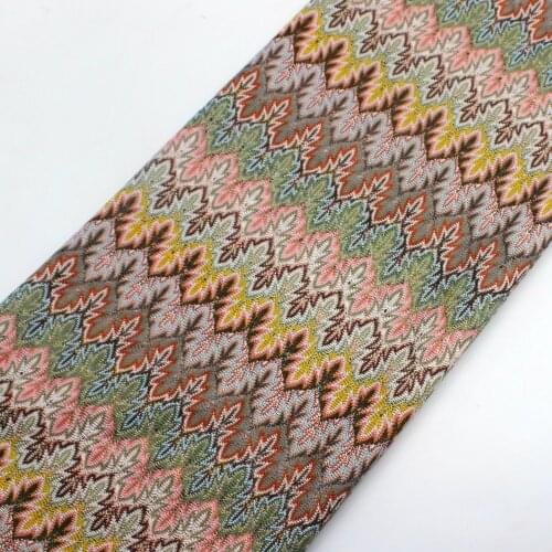 Zig Zag Knits Lace Fabrics 1 Meter For Dress Flame Wave Striped Crochet Mesh Fabrics Diy Fashion Cloth Maple Leaf 150CM Wide