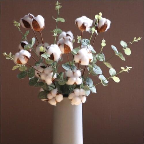 1 Bundle Romantic Cotton Florist Wedding Decorative Flower for Home Decor Artificial Flowers Grain Decorative Fake Plants