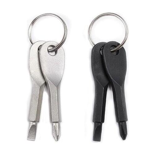 1PC Phillips Screwdrivers Key Shape Precision Cast Steel Mini Slotted Keychain Pocket Repair EDC Tools Multifunction