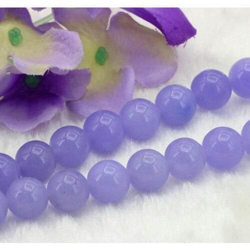 10mm Purple Chalcedony Round Shape Loose Beads DIY Suitable for Making Bracelets Necklace Women Jewelry Wholesale 15 "