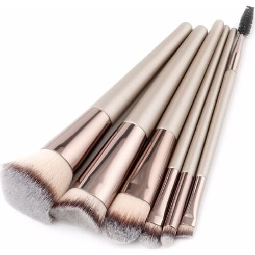 2017 ENNKE Make up Tool Makeup Brushes Dropshipping Champagne Gold Wood Handle 6pcs/sets Eye Shadow Foundation Eyebrow Lip Brush