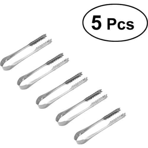 5/10pcs Stainless Steel Ice Tongs Sugar Cube Tongs Lightweight Siver Food Serving Tongs Ice Clip Prefect for Tea Party Serving