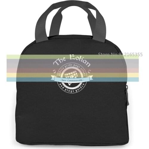 The Eolian Bar (Name of The Wind) Black Print women men Portable insulated lunch bag adult