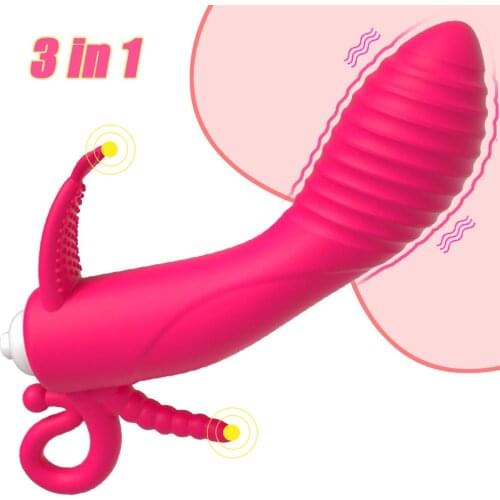 3 in 1 Dildo Vibrator for Women Vagina Clitoris Anal Massage Sex Toys for Couple Adult Products Clit Stimulator Masturbation