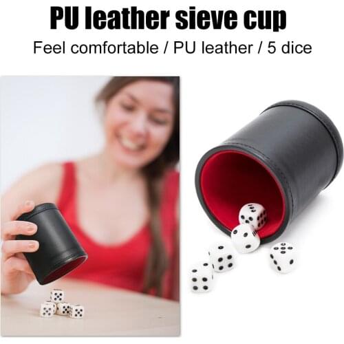 Flannel Dice Cup Bar Lightweight Set Party KTV Entertainment Game with Dices Dustproof Portable Carrying Decor