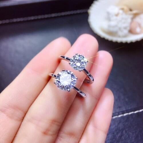 Moissanite Ring D Color VVS1 Excellent Cut Women Engagement Gift Lab Diamond Real 925 Solid Silver