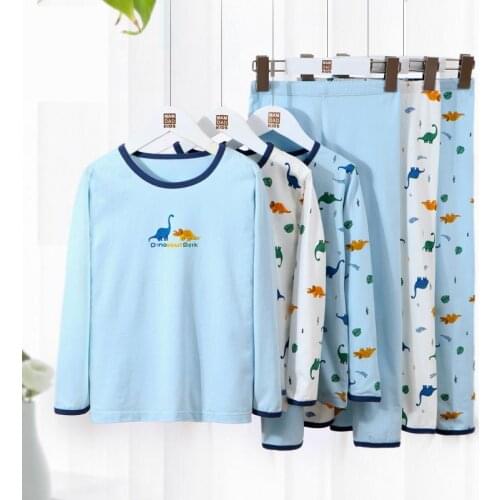 Boys Long Johns Set Autumn Cotton Children Homewear Cartoon Printed Baby Boy Pajamas 2-13Y Kids Sleepwear Thermal Underwear
