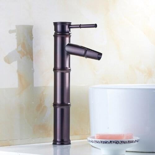 Copper antique sink basin faucet cold hot, Brass wash basin faucet mixer with pull out, Single handle oil rubbed bronze faucet