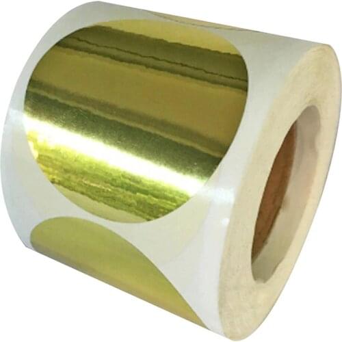 2" Metallic Gold Color code Dot Sticker Labels 500/roll Permanent self-Adhesive Shiny Sticker